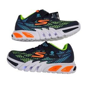 Skechers S-Lights Flex-Glow Elite Vorlo Navy/Multi NIB Kids' Size 3